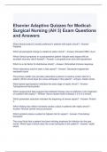 Elsevier Adaptive Quizzes for Medical-Surgical Nursing (AH 3) Exam Questions and Answers