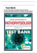 TEST BANK For Davis Advantage for Pathophysiology Introductory Concepts and Clinical Perspectives 2nd Edition by Theresa M Capriotti, Chapter 1 - 46 | Complete