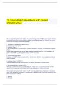 75 Free NCLEX Questions with correct answers 2023.