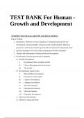 TEST BANK For Human - Growth and Development