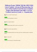 Midterm & Final Exams: NR566/ NR 566 (2023/ 2024 Latest Updates STUDY PACK) Advanced Pharmacology for Care of the Family Exam Reviews| Weeks 1-8 Covered| Questions and Verified Answers| 100% Correct- Chamberlain