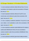 ATI Dosage Calculations 3.0 Powdered Medications (2023/2024) Newest Questions and Answers (Verified Answers)