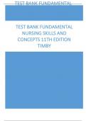 TEST BANK FUNDAMENTAL NURSING SKILLS AND CONCEPTS 11TH EDITION TIMBY 