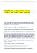 NCLEX Review - Management of Care questions and answers latest top score.