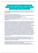 ABFM HEALTH COUNSELING AND PREVENTIVE CARE EXAM COMPLETE QUESTIONS AND ANSWERS