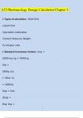 ATI Pharmacology Dosage Calculation Chapter 3 (2023/2024) Newest Questions and Answers (Verified Answers)