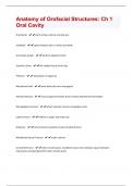 Anatomy of Orofacial Structures: Ch 1 Oral Cavity Questions With Complete Correct Answers.