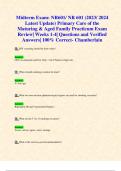 Midterm Exam: NR601/ NR 601 (2023/ 2024 Latest Update) Primary Care of the Maturing & Aged Family Practicum Exam Review| Weeks 1-4| Questions and Verified Answers| 100% Correct- Chamberlain