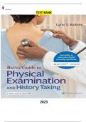 Test Bank for Bates Guide to Physical Examination & History Taking 13th Edition by Lynn S. Bickley, Peter G. Szilagyi, Richard M. Hoffman & Rainier P. Soriano - Complete Elaborated & Latest Test Bank. ALL Chapters (1-27) Included & Updated|