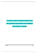 ATI MENTAL HEALTH PROCTORED EXAM 2019 WITH NGN QUESTIONS AND VERIFIED SOLUTIONS/ A+ GRADE Updated