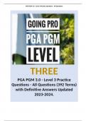 PGA PGM 3.0 - Level 3 Practice Questions - All Questions (392 Terms) with Definitive Answers Updated 2023-2024.