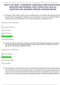 MATH 225N WEEK 1 ASSIGNMENT COMPARING SAMPLING METHODS  QUESTIONS AND ANSWERS LATEST UPDATE 2023-2024 ALL QUESTIONS AND ANSWERS| (VERIFIED ANSWERS)AGRADE