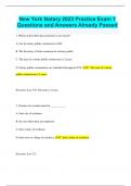 New York Notary 2023 Practice Exam 1 Questions and Answers Already Passed