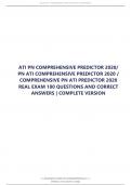 ATI PN COMPREHENSIVE PREDICTOR 2020/  PN ATI COMPREHENSIVE PREDICTOR 2020 /  COMPREHENSIVE PN ATI PREDICTOR 2020  REAL EXAM 180 QUESTIONS AND CORRECT  ANSWERS | COMPLETE VERSION