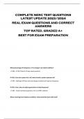 COMPLETE NERC TEST QUESTIONS  LATEST UPDATE 2023/2024  REAL EXAM QUESTIONS AND CORRECT  ANSWERS  TOP RATED, GRADED A+  BEST FOR EXAM PREPARATION