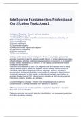 Intelligence Fundamentals Professional Certification Topic Area 2 Exam Questions and Answers