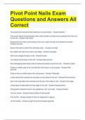 Pivot Point Nails Exam Questions and Answers All Correct 