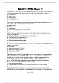 NURS 320 Quiz 1 Questions and answer 100% verified