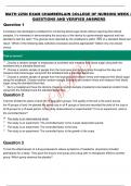 MATH 225N EXAM CHAMBERLAIN COLLEGE OF NURSING WEEK 2 QUESTIONS AND VERIFIED ANSWERS