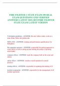 LATEST FIRE FIGHTER 1 STATE EXAM 250 REAL EXAM QUESTIONS AND VERIFIED ANSWERS LATEST 2022-2023/FIRE FIGHTER STATE EXAM UPDATED