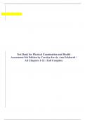 Test Bank for Physical Examination and Health Assessment 9th Edition by Carolyn Jarvis, Ann Eckhardt / All Chapters 1-32 / Full Complete