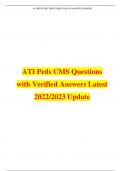 ATI PEDIATRIC PROCTORED CMS EXAM WITH VERIFIED SOLUTION A+ 2023