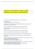   NURS 231 PATHOPHYS FINAL EXAM questions and answers well illustrated.	 