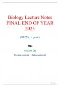 Biology Lecture Notes  FINAL END OF YEAR  2023 