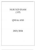 NUR 3123 EXAM (UF) QNS & ANS 20232024.