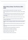 Wood Shop Safety Test Review 2023-2024