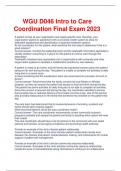 WGU D046 Intro to Care  Coordination Final Exam 2023