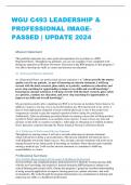 WGU C493 LEADERSHIP &  PROFESSIONAL IMAGEPASSED | UPDATE 2024