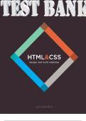 TEST BANK for HTML and CSS: Design and Build Websites by Duckett Jon. All  17 Chapters