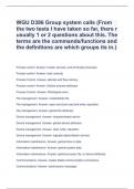 WGU D386 Group system calls (From the two tests I have taken so far, there r usually 1 or 2 questions about this. The terms are the commands/functions and the definitions are which groups its in.)