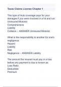 Texas Claims License Chapter 1 Actual Exam Latest 2024 Questions with correct Answers ( A+ GRADED 100% VERIFIED).