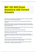 MIC 102 2023 Exam Questions with Correct Answers 