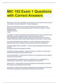 MIC 102 Exam 1 Questions with Correct Answers 