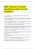 MIC 102unit 5-2 Exam Questions with Correct Answers 