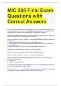 MIC 205 Final Exam Questions with Correct Answers 