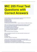 MIC 205 Final Test Questions with Correct Answers 