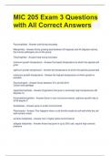 MIC 205 Exam 3 Questions with All Correct Answers 