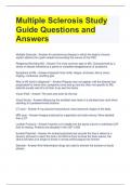 Multiple Sclerosis Study Guide Questions and Answers 