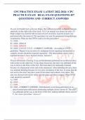 CPC PRACTICE EXAM LATEST 2022-2024 / CPC  PRACTICE EXAM REAL EXAM QUESTIONS 457  QUESTIONS AND CORRECT ANSWERS 