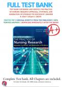 Test Bank for Burns and Grove’s the Practice of Nursing Research 9th Edition Gray