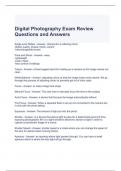 Digital Photography Exam Review Questions and Answers