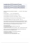 Leadership ATI Proctored Focus, Leadership ATI Proctored Remediation Exam Questions And Answers 