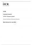 OCR  GCSE (9–1) Computer Science J277/01 JUNE 2023 MARK SCHEME: Computer Systems