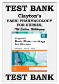 TEST BANK CLAYTON’S BASIC PHARMACOLOGY FOR NURSES, 19TH EDITION, WILLIHNGANZ 