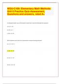 WGU-C109: Elementary Math Methods: Unit 6 Practice Quiz-Assessment, Questions and answers, rated A+