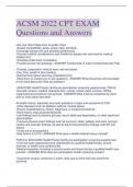 ACSM 2022 CPT EXAM  Questions and Answe